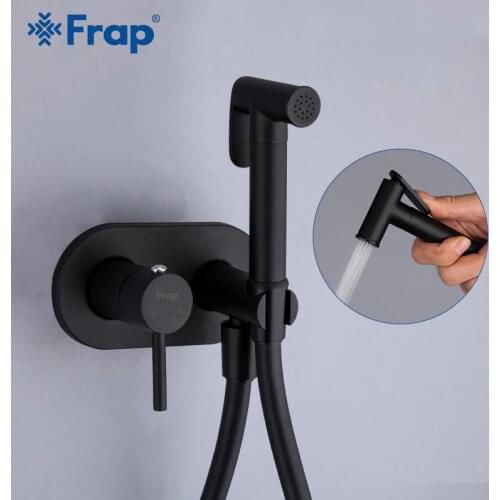 Frap Bidet Faucet Matte Black Bidet Hygienic Shower Solid Brass Toilet Faucet Muslim Ducha Higienica Mixer Tap Toilet Faucets