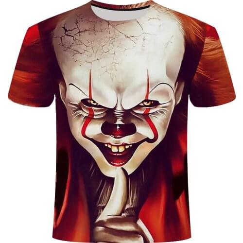 2021 French Hot-sale Clown Dutch T Shirt Men Joker Face Male Tshirt Clown Short Sleeve Funny T Shirts Tops & Tees Avatar Chile