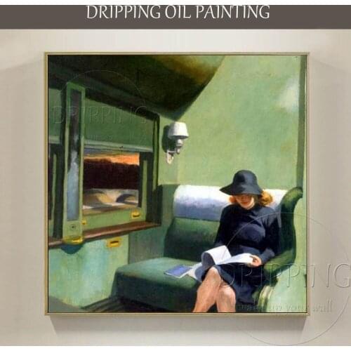 Artist Hand-painted High Quality Impressionist Compartment Car Oil Painting on Canvas Reproduce Famous Compartment Car Painting