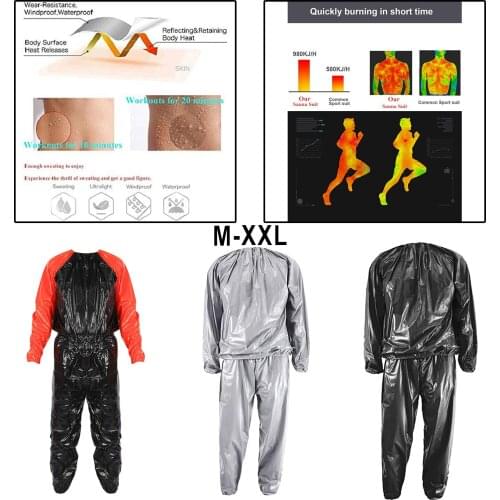 Heavy Duty Fitness Sauna Suit Weight Loss Exercise Gym Home Running Quick Sweat Sweat Suit Lose Weight Hoodie Pants Tracksuit
