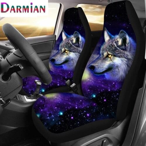 Cool 3D Star Wolf Print Car Seat Cover Luxury Chair Protector Case Fahion Animal Design Auto Supplies Dropshipping