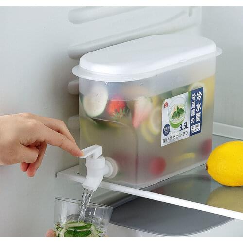 3500ml Water Pitcher Jug With Faucet Lemon Juice Kitchen Drinkware Kettle Pot Cold Water Bottle Container Heat Resistant Ryback