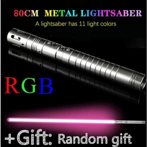 YQ Lightsaber Laser Force Fx Heavyweight Duel Weapon Metal Handle Role Play Sound Effect Discoloration Laser Sword 80cm