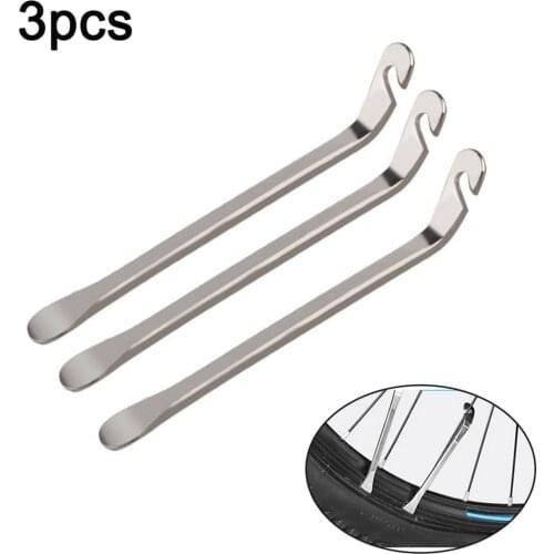 3PCS Bike Cycling Bicycle Tyre Tire Spoon Repair Opener Breaker Tool Bike Steel Flat Tire Removal Tools Metal Pry Bar Stick Tire