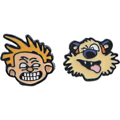 LT237 Cute Comics Anime Funny Tiger Stainless Steel Pierce Ear Stud Earrings For Womans Enamel Jewelry Earrings Kids Girls