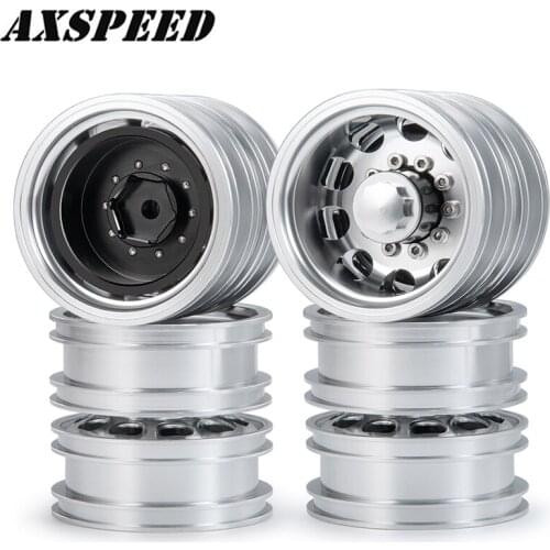 Tamiya Metal Rear Wheel Rims Metal Beadlock Wheel Hubs for 1/14 Tamiya Trailer Tractor Truck RC Car Upgrade Parts