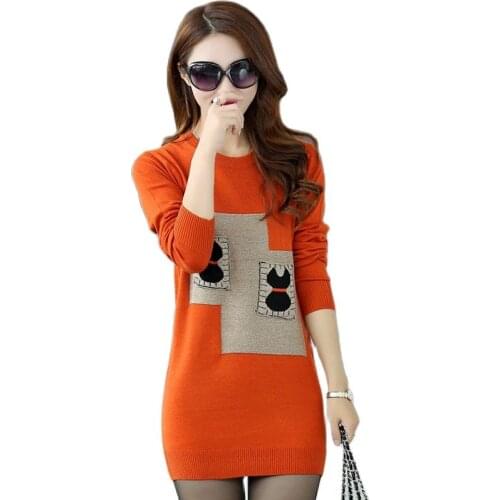 Fashion Womens Sweaters Pullover 2021New Spring Autumn Ladies Mid-Length Slim Knitted Sweater Bottoming Shirt Mujer Feminina