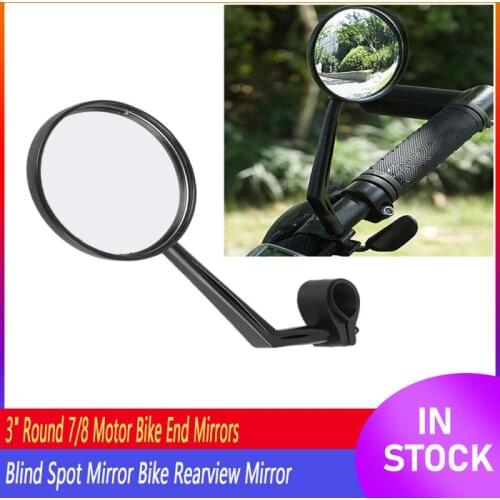 Motor Bike 3" Round 7/8" Handlebar End Mirrors Rearview Side Durable Rear View Blind Spot Mirror Bike Rearview Mirror Universal