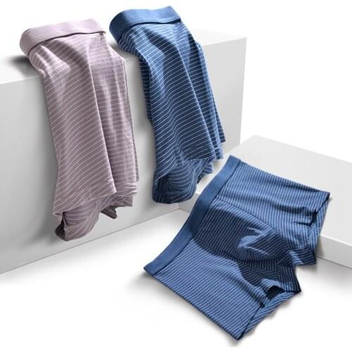 Mens Underwear Cotton Plain Modal Quadrangle Day Striped Top Spot