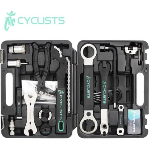 CYCLISTS Professional Bicycle Repair Tools 18 In 1 Cycling Multitool Chains Pedal BB Wrench Hex Key Bike Tools Kit Box Set Bike