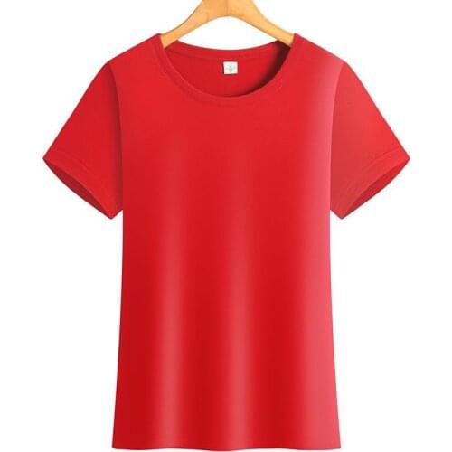 The new loose cotton round collar T-shirt man