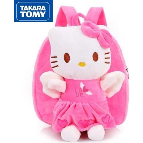 TAKARA TOMY autumn and winter new 2021 Hello Kitty kindergarten school bag simple childrens doll plush backpack