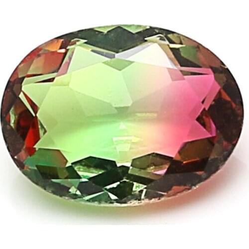 Oval Loose Imitation Natural Synthetic Gradient Tourmaline Price Mixed Colour Glass Loose Stone