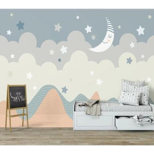 Papel de parede Modern moon cartoon elk children room 3d wallpaper mural,living room TV sofa wall bedroom wall papers home decor