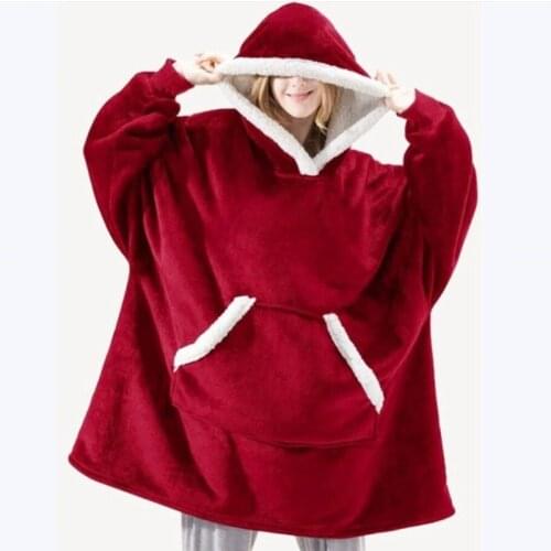 Hoodies Pullover pajamas, TV blanket, outdoor cold proof and warm robe, lovers' clothes