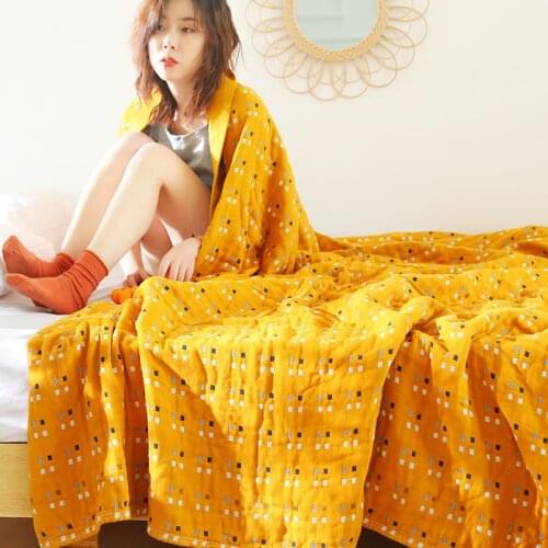 100% Cotton blanket throw spring and autumn thin quilt gauze sofa cover soft blanket single double bed spread Modern simplicity
