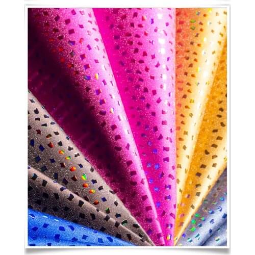 Spotted pattern laser pvc leather fabric Symphony high-gloss mirror laser artificial leather 1m