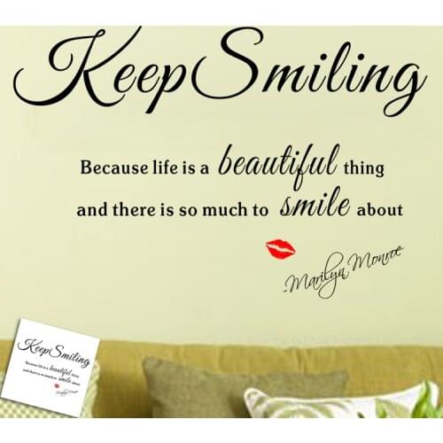 Proverbs Wall Stickers Plane Wall Decoration For Home Decor Explosive ModelsKeep Smiling Hot Wall Stickers