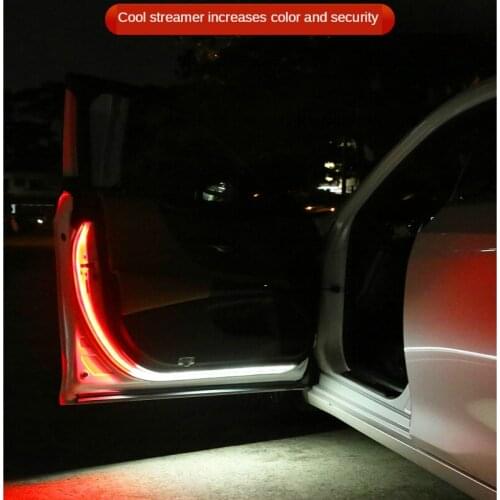 Door Flow Light Led Water Guide Strip Open Welcome Light Anti-collision Flash Warning Light Car Modification General