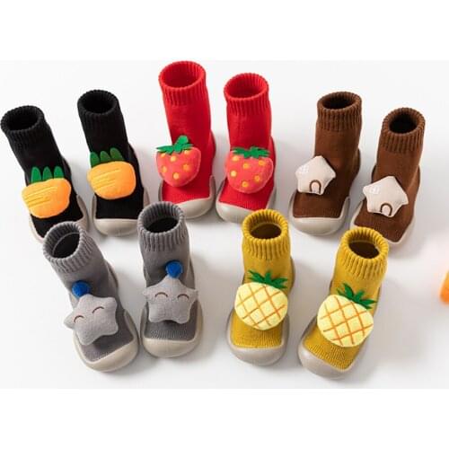 Toddler Baby Knitted Leopard Floor Socks Shoes with Rubber Soles Infant Anti-slip Indoor Socks Newborn Spring Summer Autumn