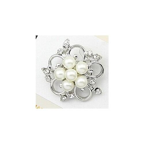 Utei Jewelry Elegant Imitation Pearl And Crystals Small Flower Wedding Bridal Bouquet Brooch Women Clothes Jewelry Accessories