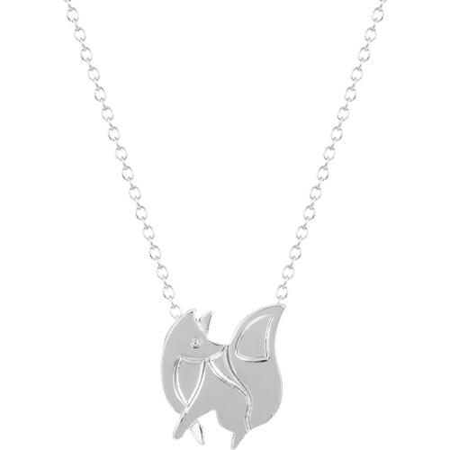 QIMING Women Pendant Necklace BABY FOX SHAPED SILHOUETTE PENDANT NECKLACE For Girl Gift