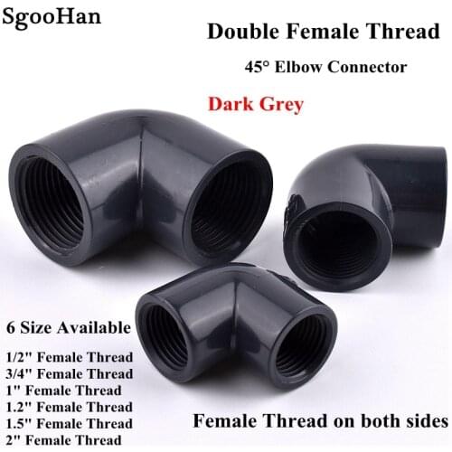 1/2"~2" Female Thread 90° Elbow Connector Planting Frame Plastic Joint Dark Grey UPVC Pipe Elbow Fish Tank Connectors