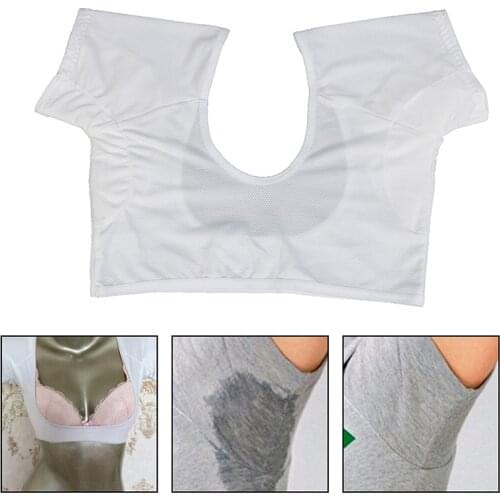 1 Pc T-shirt Shape Washable Underarm Sweat Pads Reusable Armpit Sweat Pads Perfume Absorbing Anti M Model Weight Is Under