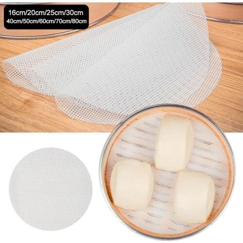 1Pc Silicone Dumpling Pastry Steamer Cloth Kitchen Non-Stick Non-toxic Stuffed Bun Dumpling Steamer Cloth Gauze Kitchen Supplies