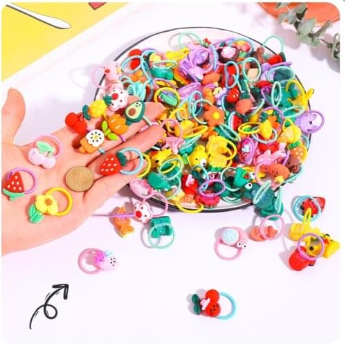 10pc/set Girls Small Elastic Hair Bands Cartoon Hair Scrunchies Princess Cute Ponytail Holder Rubber Bands Kids Hair Accessories