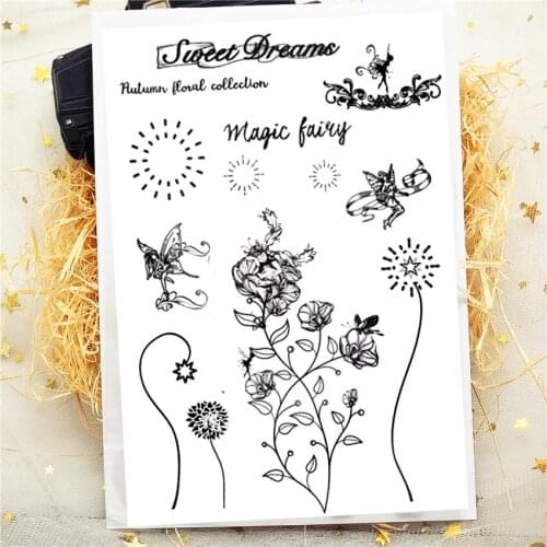 11x16CM Flowers Elf Transparent Seal Clear Stamps Silicone Seal Roller Stamps DIY Scrapbook Album / Card Production