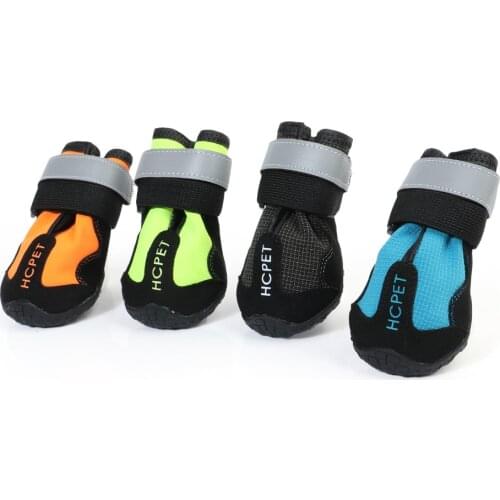 4Pcs/set Reflective Dog Shoes Outdoor Waterproof Pet Rain Shoes Boots Socks Large Dogs Wear resistant Anti-slip Sport Footwear