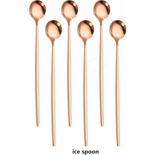 6Pcs/set Rose Gold Cutlery Set Stainless Steel Dinnerware Silverware Tableware Set Knifes Forks Spoons Flatware Dropshipping