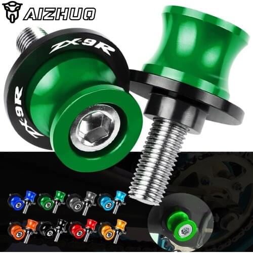 Motorcycle Accessories FOR KAWASAKI ZX9R ZX-9R ZX 9R 1993-2004 2003 2002 CNC Aluminum Swingarm Slider Spools 10MM Stand Screws