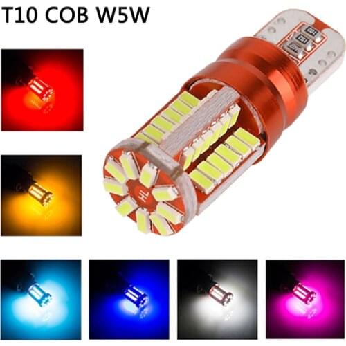 T10 COB W5W Car LED Light Headlight License Plate Lamp Auto Trunk Parking Bulb Billboard Lights 6 colors
