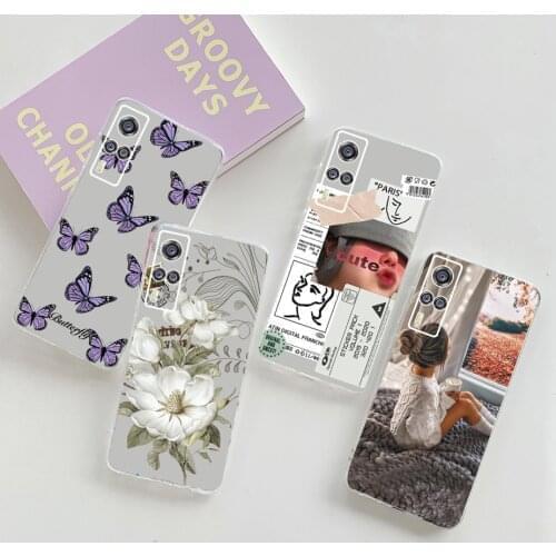 For Vivo Y51 Case Y51A Flower Butterfly Printed Silicon TPU Case For Vivo Y51 2020 Y 51 51A VivoY51 V2030 Cover Soft Phone Cases