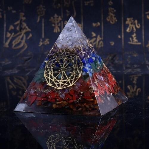 60*60mm Orgone Energy Generator Pyramid Pendulum Reiki Gathering Fortune Natural Stone Chakra Regulates Magnetic Jewelry Amulet