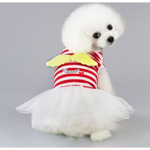 Horizontal stripes dog cat cotton dress puppy kitten fashion pattern clothing clothes hot sale Chihuahua new clothes