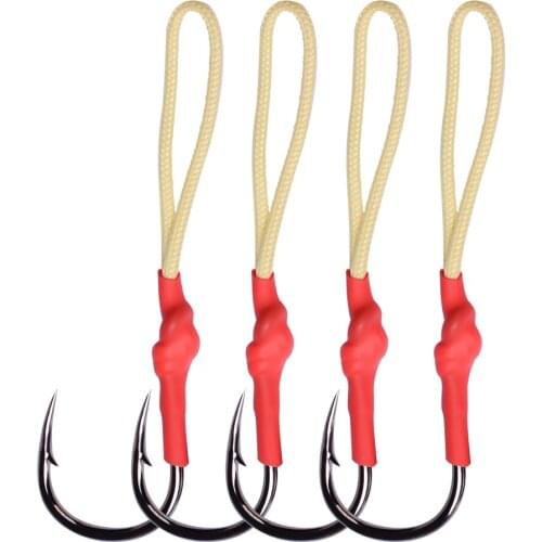 20pcs/lot Fish Hook High-carbon Steel Hooks Assist Bait Fishing Hooks With PE Line Jig Big Fishing Hooks