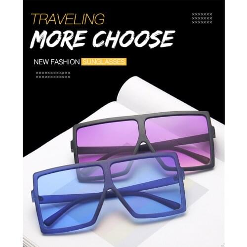 Summer Big Frame Fashion Square Eyes Protection Sunglasses Gradient Anti-glare Driving Travel Photography Sun Glasses UV400