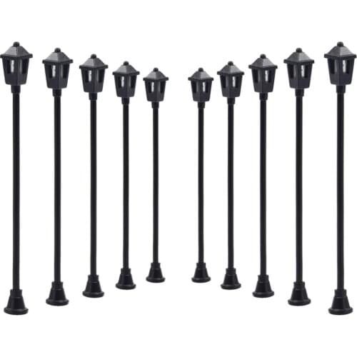 LNH32 10pcs Model Railway Lamppost lamps Street Lights HO OO TT Scale LEDs NEW