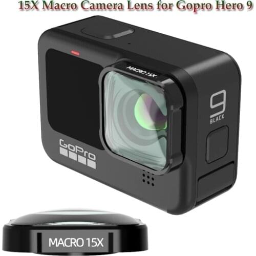 4K HD 15X Macro Camera Lens for gopro hero 9 black Action Camera Optical Glass Lens Vlog Shooting Additional Lenses Accessories