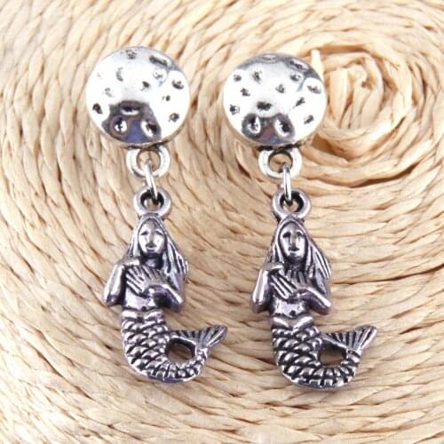 Fashion Metal mermaid Stud Earring
