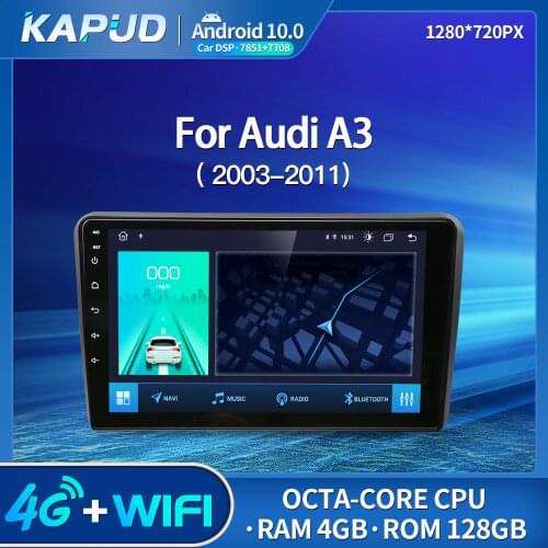 Kapud 9" 4G LTE Android 10.0 Navigation For Audi A3 2003-2011 RS3 Sportback Car Multimedia Player GPS Radio Stereo 4+128G