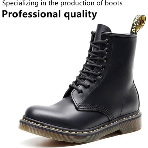 Mens Fashion Leather Zipper Boots Flat Bottom Low Heel British Martin Boots Womens Leather Mid-tube Couple Leather Boots