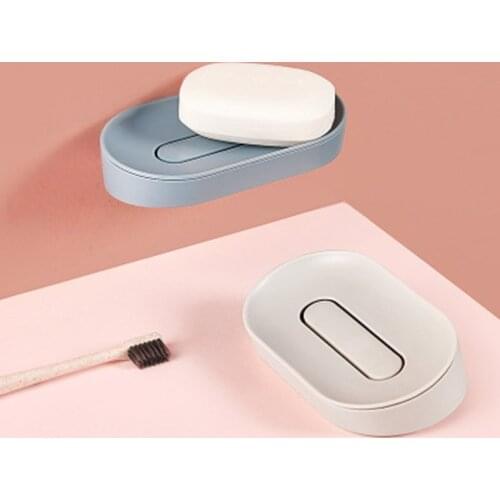 Soap Dish Strong Suction Cup Wall Tray Holder Soap Storage Box For Bathroom Shower Tool 1PC