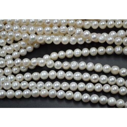 Wholesale 6-7mm white freshwater pearl 10 strands free shipping