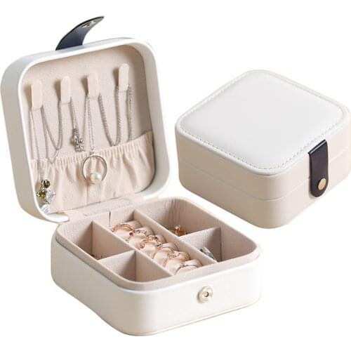 2021 Jewelry Organizer Display Travel Jewelry Case Boxes Travel Portable Jewelry Box Leather Storage Organizer Earring Holder