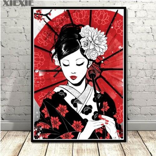 Home Decor Prints Painting Pictures Wall Art Geisha Japanese Samurai Modular Nordic Canvas Poster Modern Bedside Background