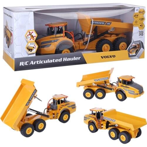 Volvo 2.4G Remote Control Excavator RC Dump Truck Articulated Full Functional Construction vehicle CarrySoil Sand for Kids